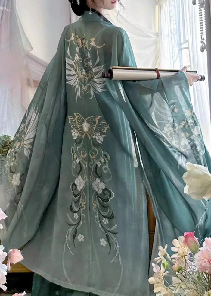 Women’s Plus Size Chiffon 3-Piece Daily Hanfu Set Jade Cloud (碧云) | HANFUBAO