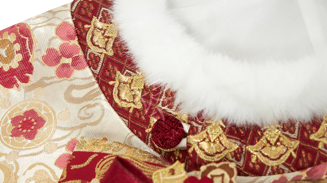 HANFUBAO | Women Brocade Hanfu 3-Piece Dress Set New Year Red Gold S-XL