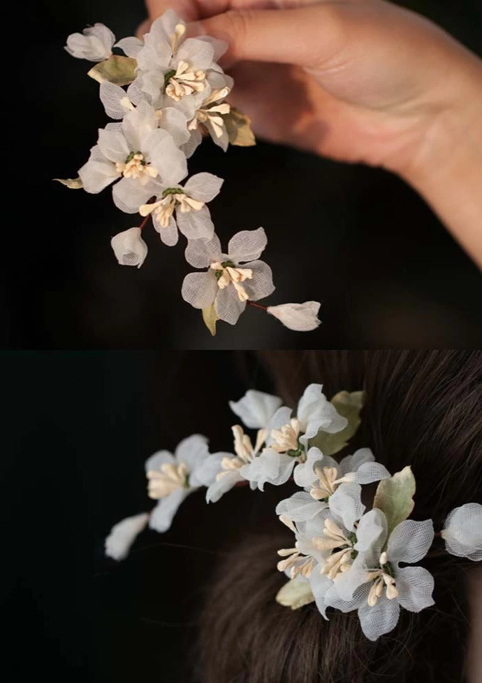 Chinese Hanfu Gardenia Yarn Flower Clip Pin 8 Colors 9cm| HANFUBAO