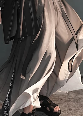 Unisex Modern Daily Hanfu Set, Orchid Print Polyester, Plus Size | HANFUBAO