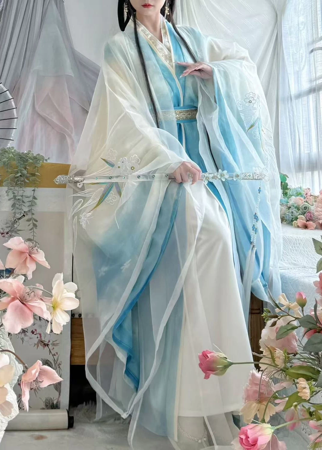 Women’s Plus Size 4-Piece Chiffon Daily Hanfu Set (Luoshen Fu) | HANFUBAO