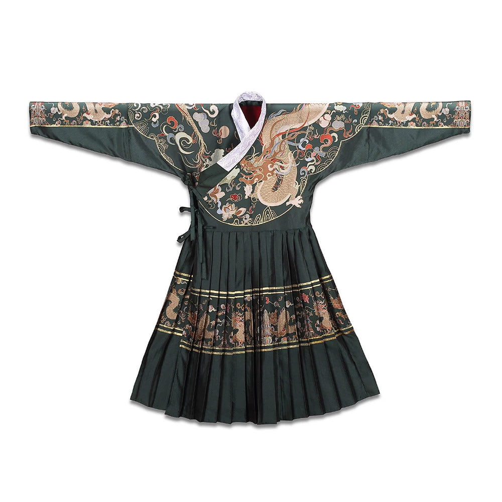 Unisex 4-Piece Embroidered Flying Fish Daily Hanfu Set | HANFUBAO