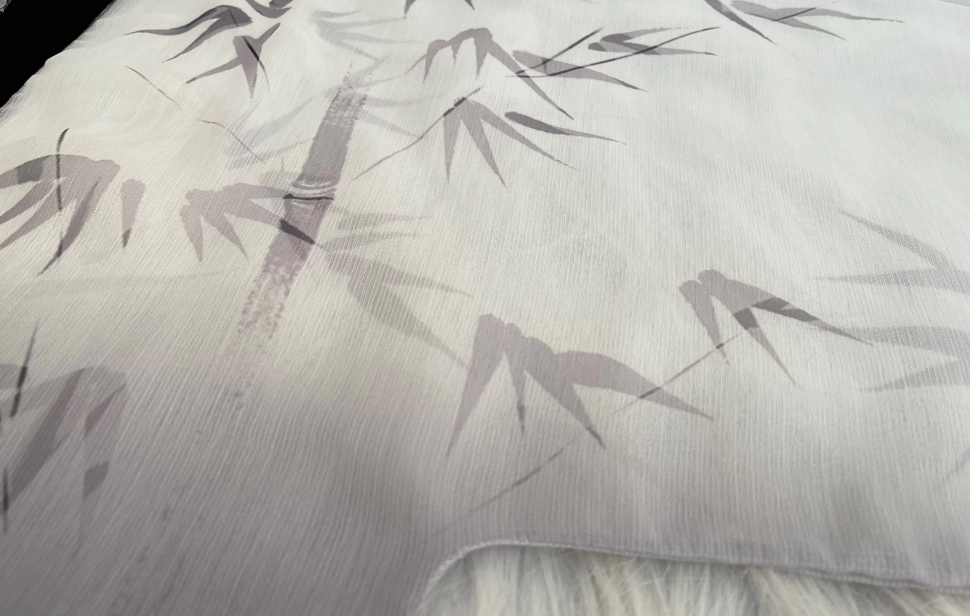 Unisex Modern Daily Hanfu Set Bamboo Pattern Black/White  | HANFUBAO