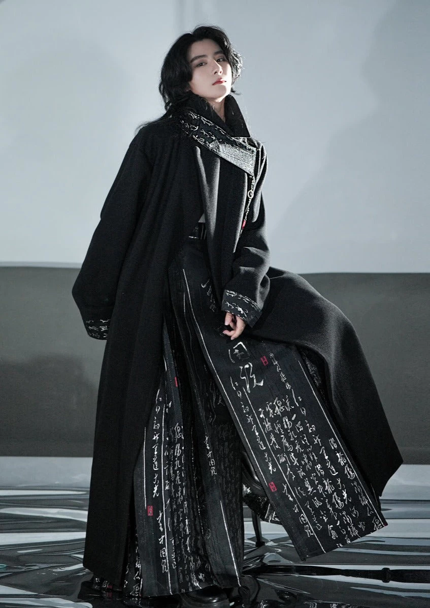 Unisex Modern Daily Hanfu Set Ink Print 100%  Plus Size | HANFUBAO