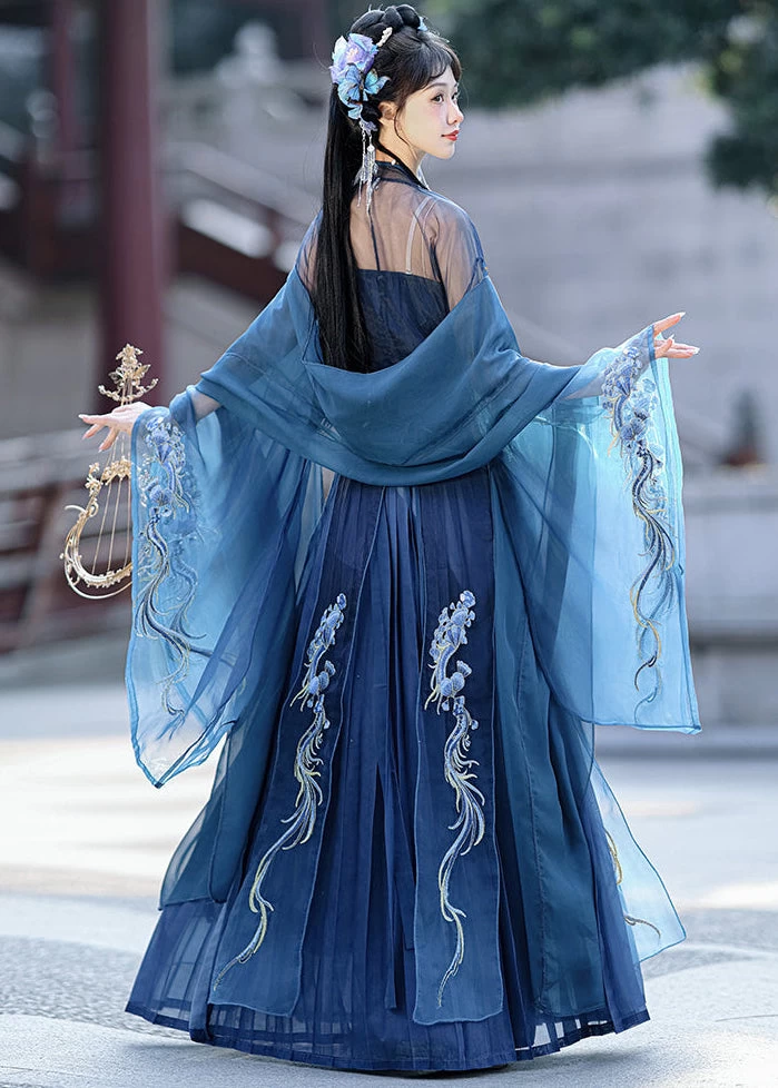 Women’s 5-Piece Dragon Embroidered Hanfu Set for Cosplay & Festivals | HANFUBAO