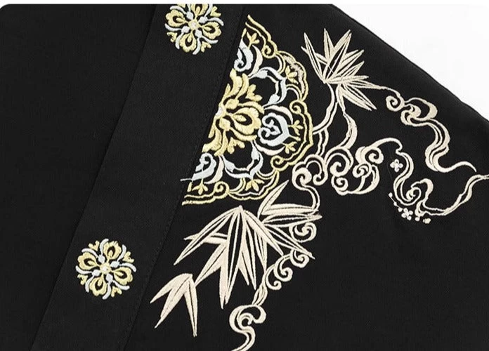 Women Modern Ma Mian Skirt Set Bamboo Embroidery Plus Size| HANFUBAO