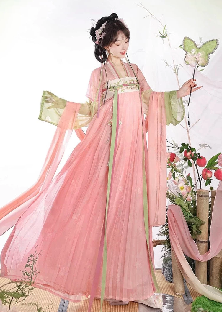 Women's 4-Piece Plus Size Chiffon Daily Hanfu Set Elegant | HANFUBAO