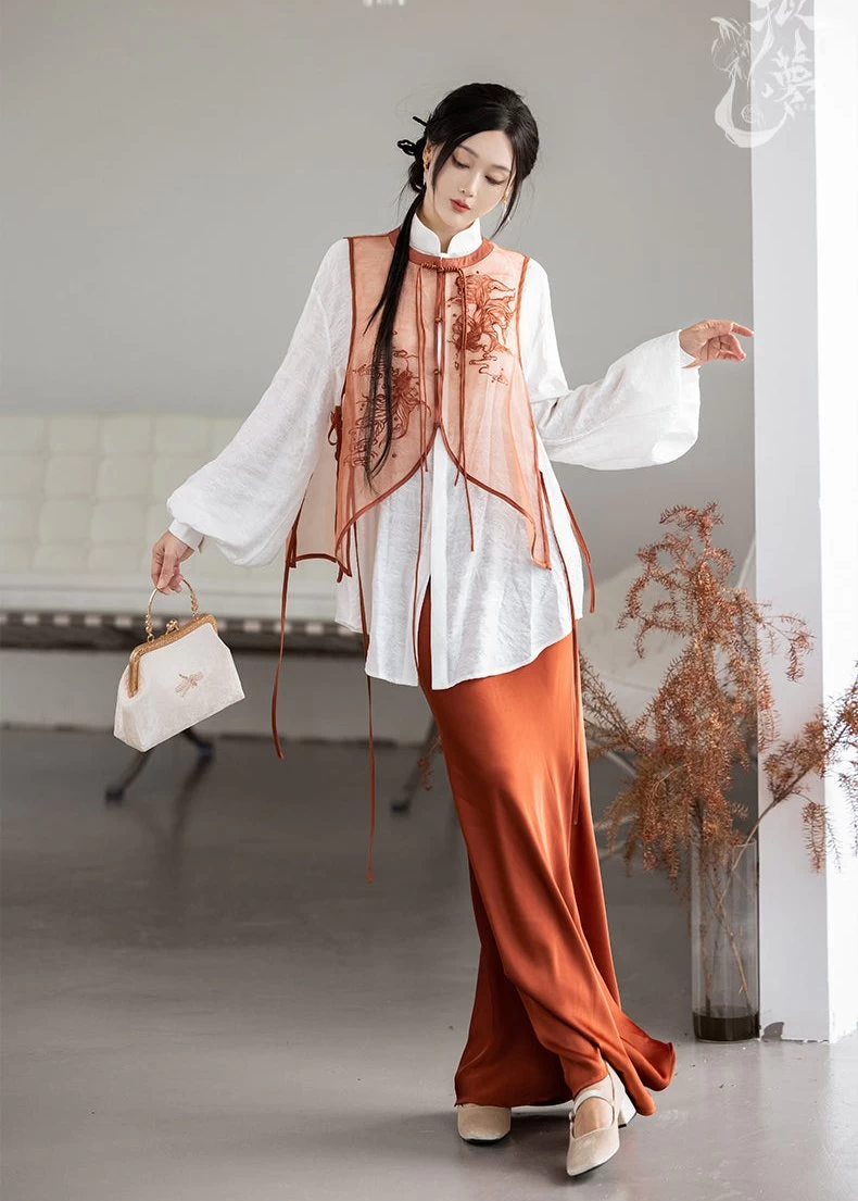 Women's Modern 3-Piece Qipao Set Dream Koi Print | HANFUBAO