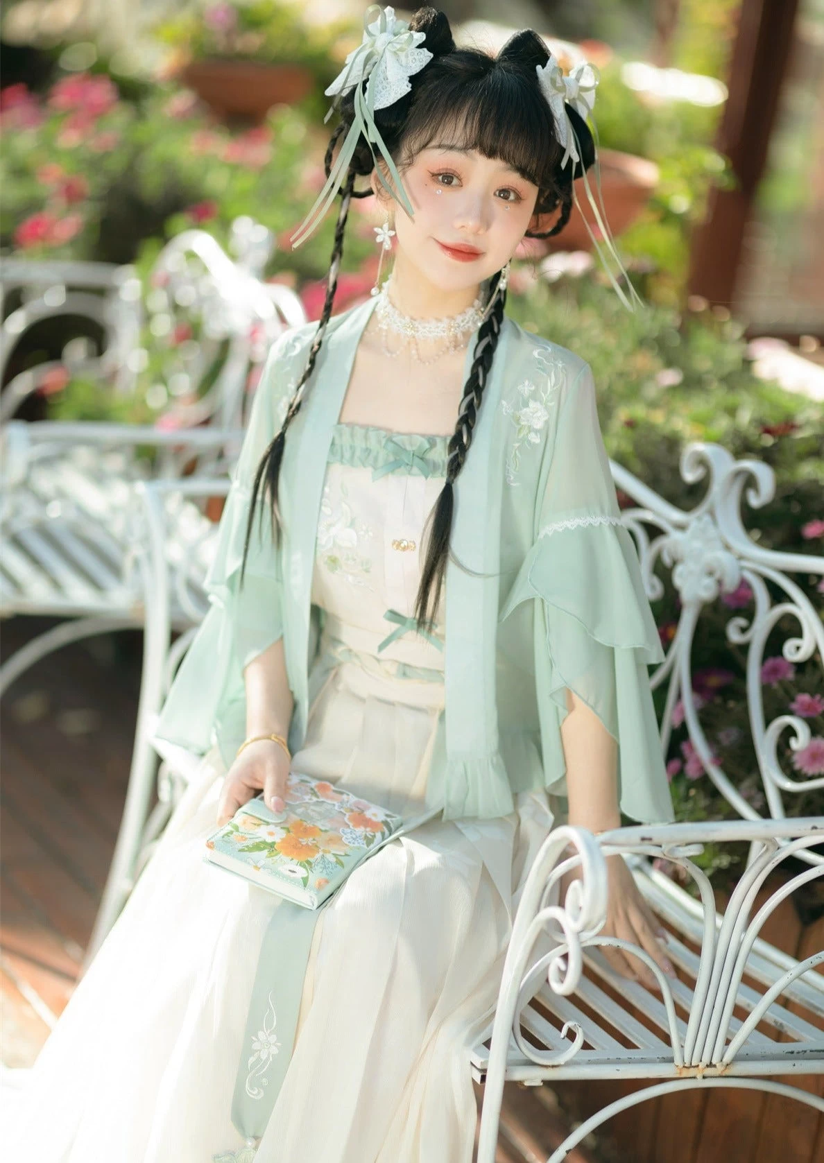 Women Modern Daily Hanfu Green Summer Song Dynasty Set | HANFUBAO