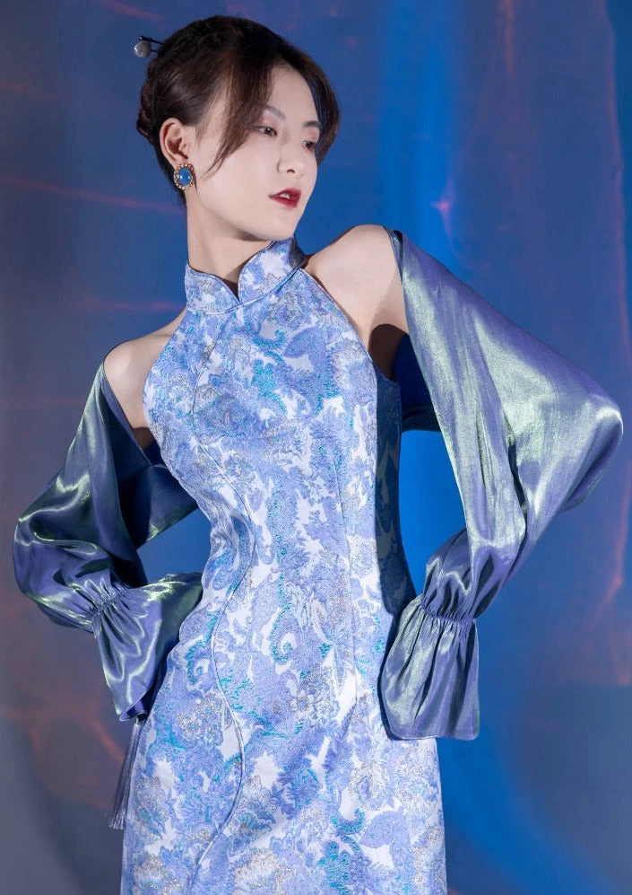 Women Irises 6-Color Qipao Coverup, Breathable Daily Hanfu One Size | HANFUBAO