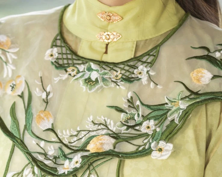 Women's 5-Piece Hanfu Set Floral Embroidery Daily Wear Plus Size | HANFUBAO