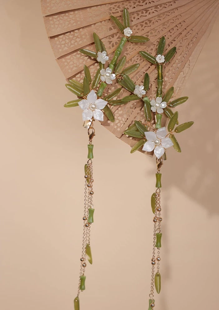 Unisex Bamboo Rain 2pcs Hanfu Hair Clips Set | HANFUBAO