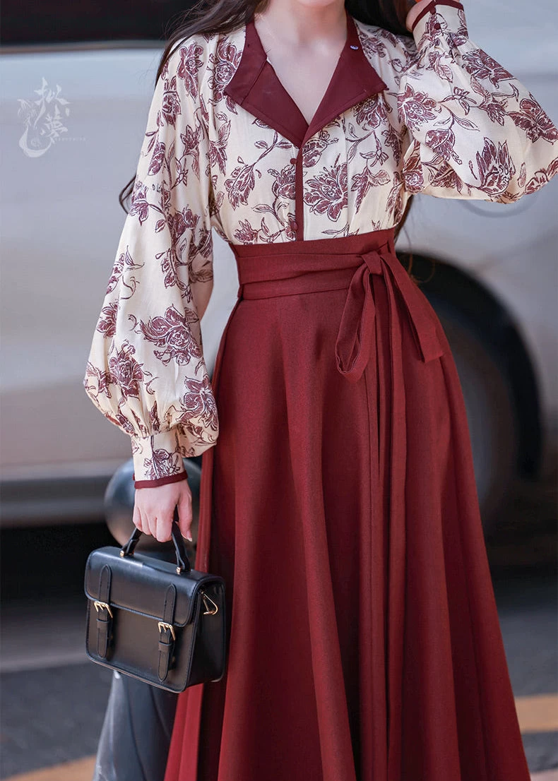 Women Modern 3-Piece Hanfu Set in Tencel Blend | HANFUBAO