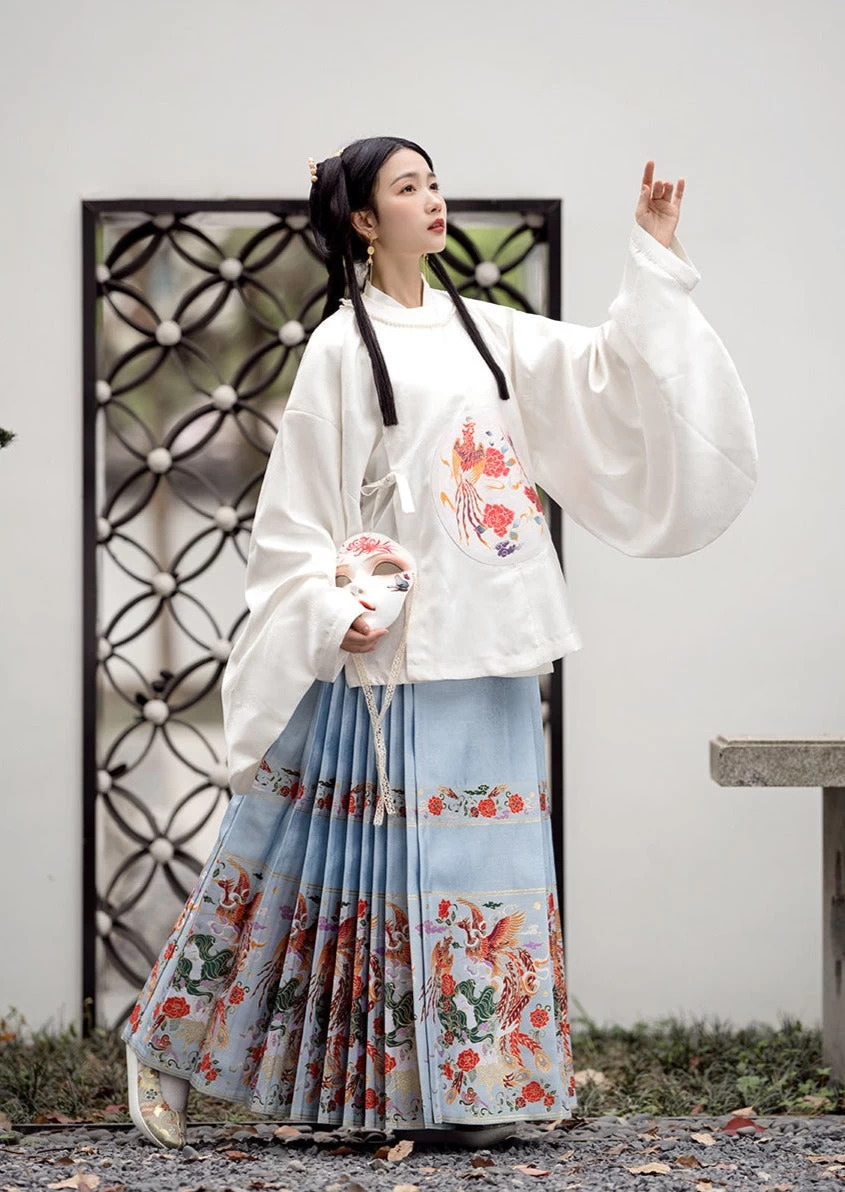 Women Ming Dynasty Ma Mian Skirt Half Cosmo Embroidered 6m Hemline| HANFUBAO