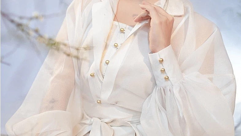 Women Modern Hanfu Blouse Black/White | HANFUBAO