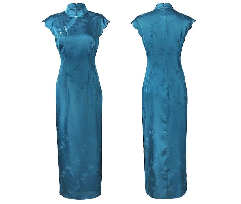 Women's Modern Qipao Daily Hanfu Dress Indigo Cotton Blend | HANFUBAO