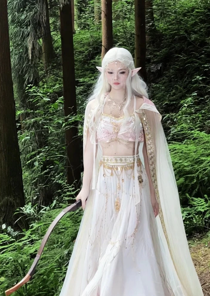 Women Modern Hanfu Set Blue Dunhuang Embroidery| HANFUBAO