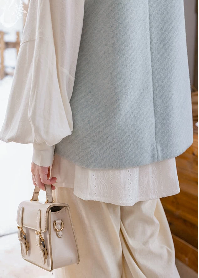 Women’s Linen-Blend Modern Daily Hanfu 3-Piece Set Snowy White | HANFUBAO