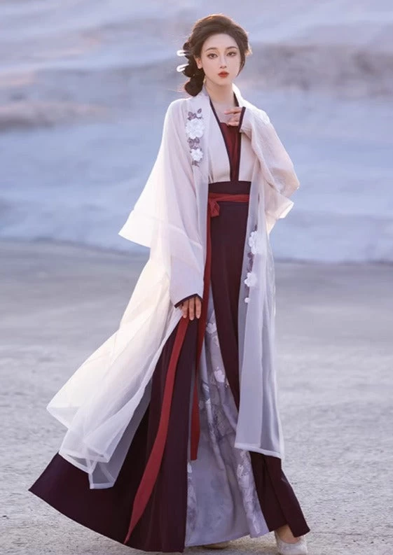 Women Modern Daily Hanfu 4-Piece Set Long Xiangsi Lab Cotton Blend | HANFUBAO