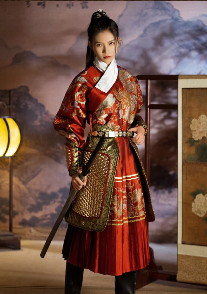 Unisex 4-Piece Embroidered Flying Fish Daily Hanfu Set Warm Cotton| HANFUBAO