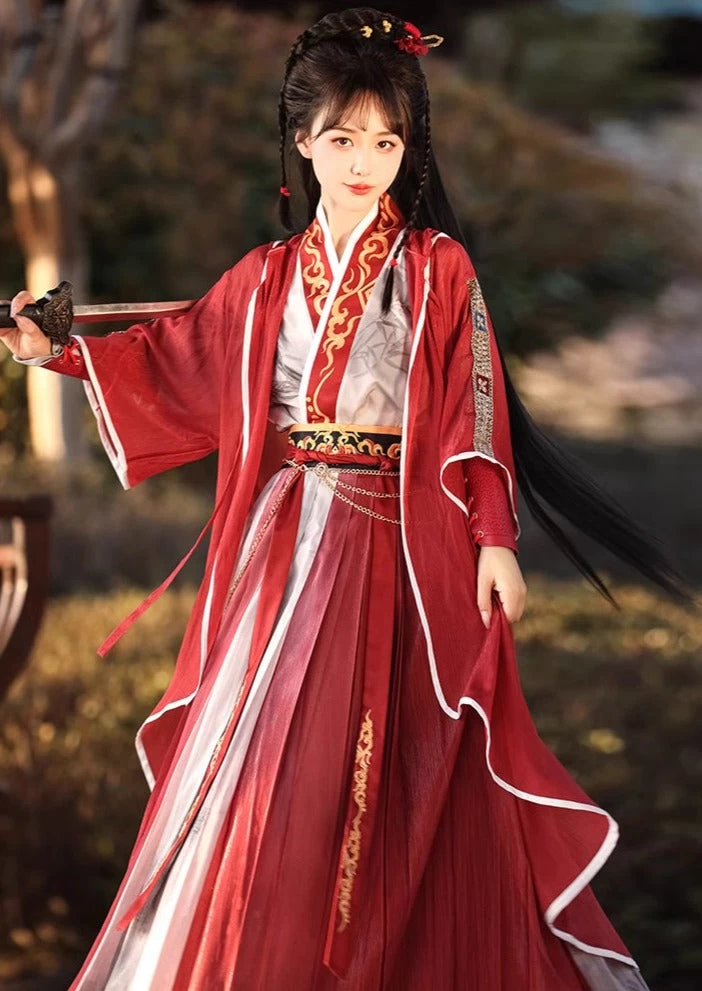 Unisex Modern Hanfu Cotton Blend Bamboo Pattern Set | HANFUBAO