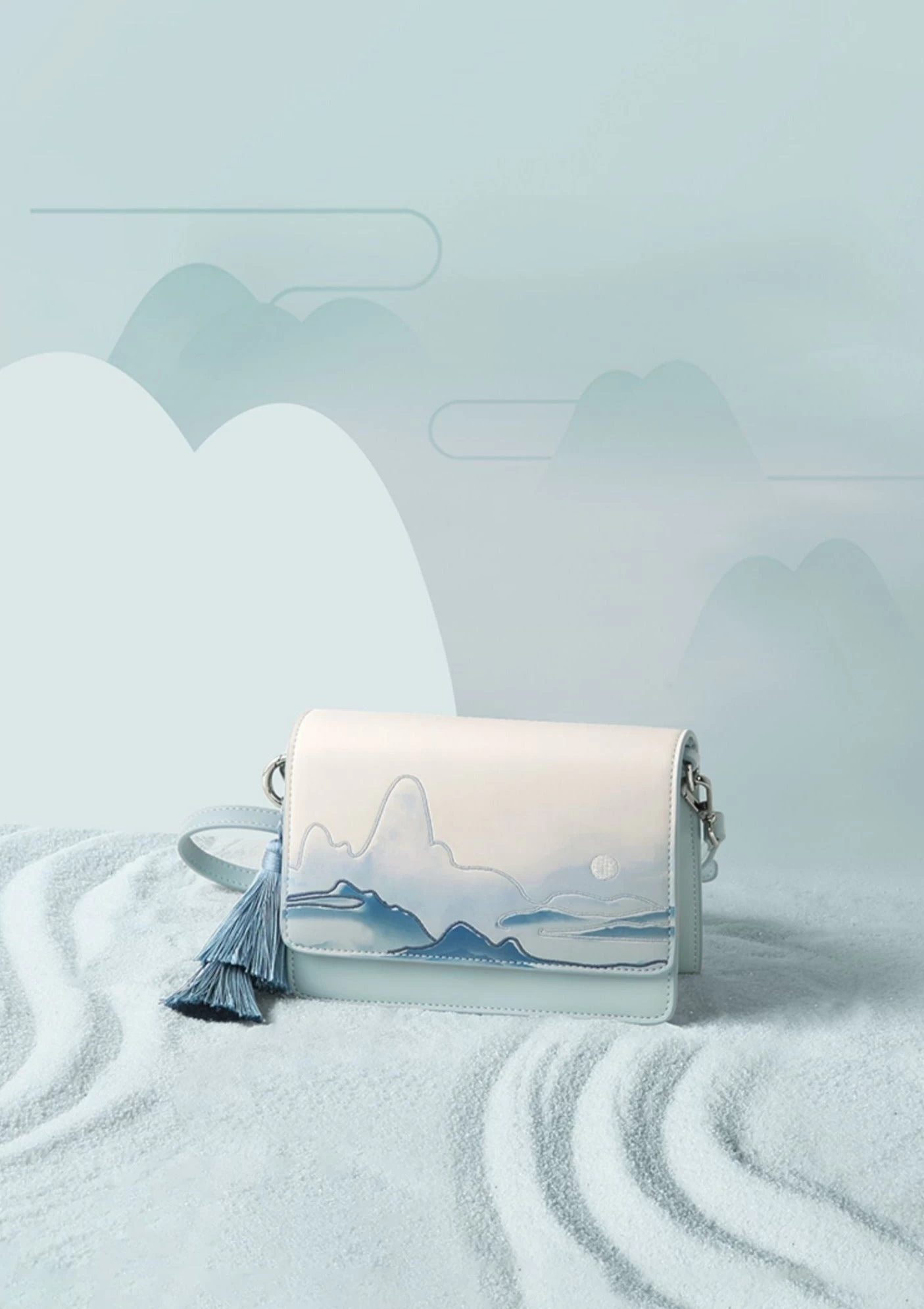 Women Chinese Style Purse Mountains Print | HANFUBAO