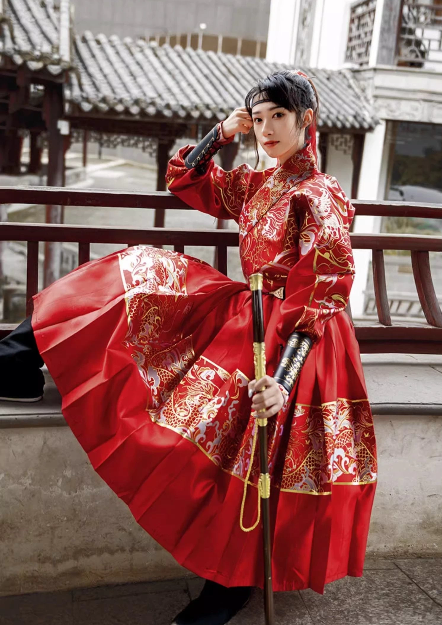 Unisex Modern Hanfu Cotton Blend Water Dragon Embroidered | HANFUBAO