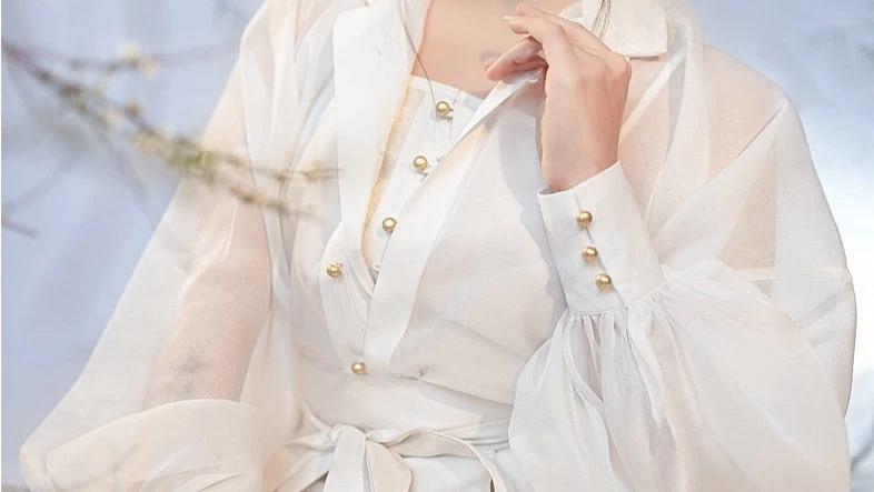 Women Modern Daily Hanfu Blouse White 100%  | HANFUBAO