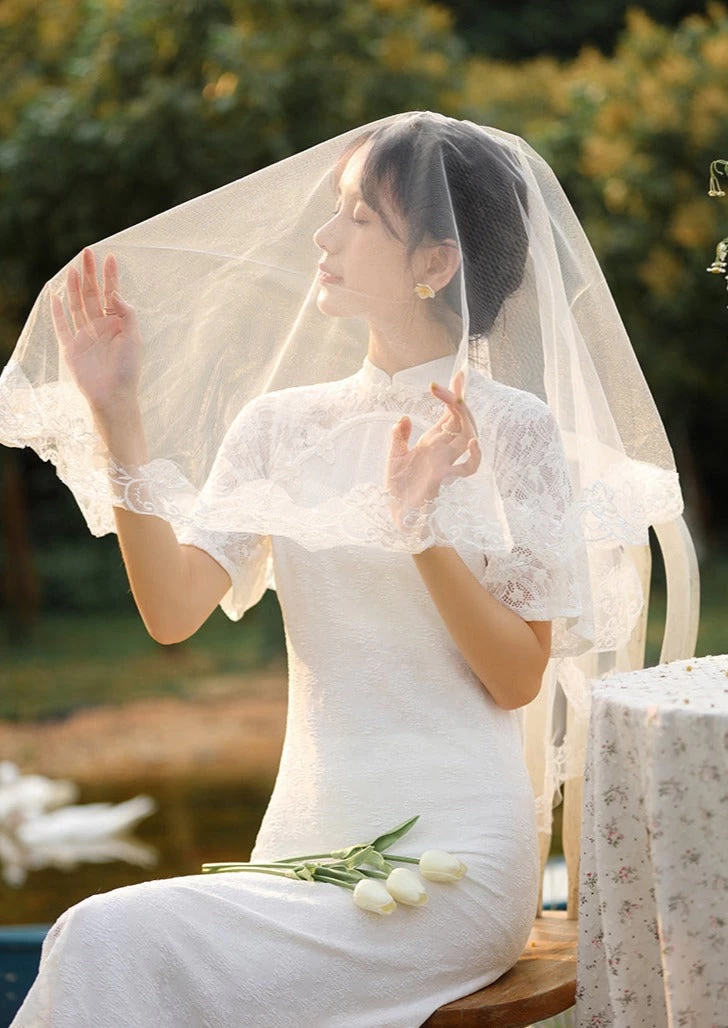 White Bridal Qipao Dress (WQP01)