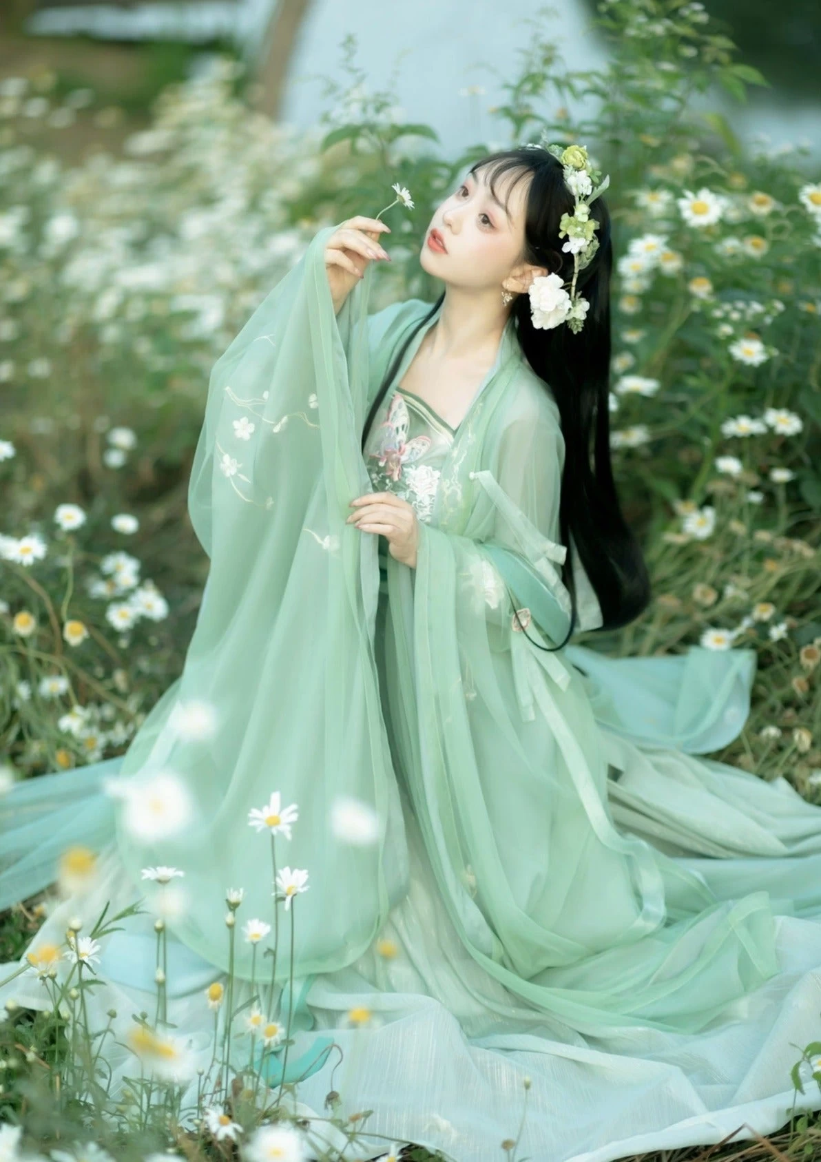 Women 5-Piece Pink Summer Hanfu Dress Set, Chiffon Scarf Daily Wear | HANFUBAO