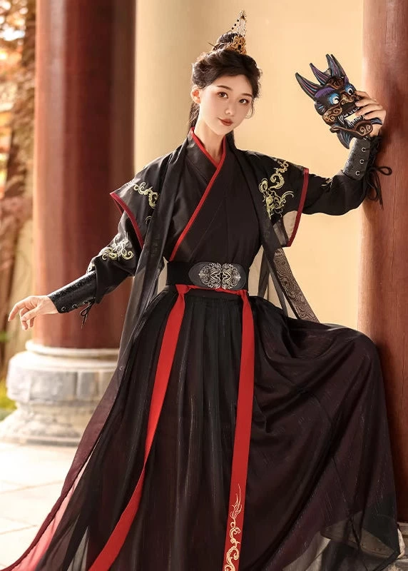 Unisex Modern Hanfu Cotton Blend Set Twilight Blue | HANFUBAO
