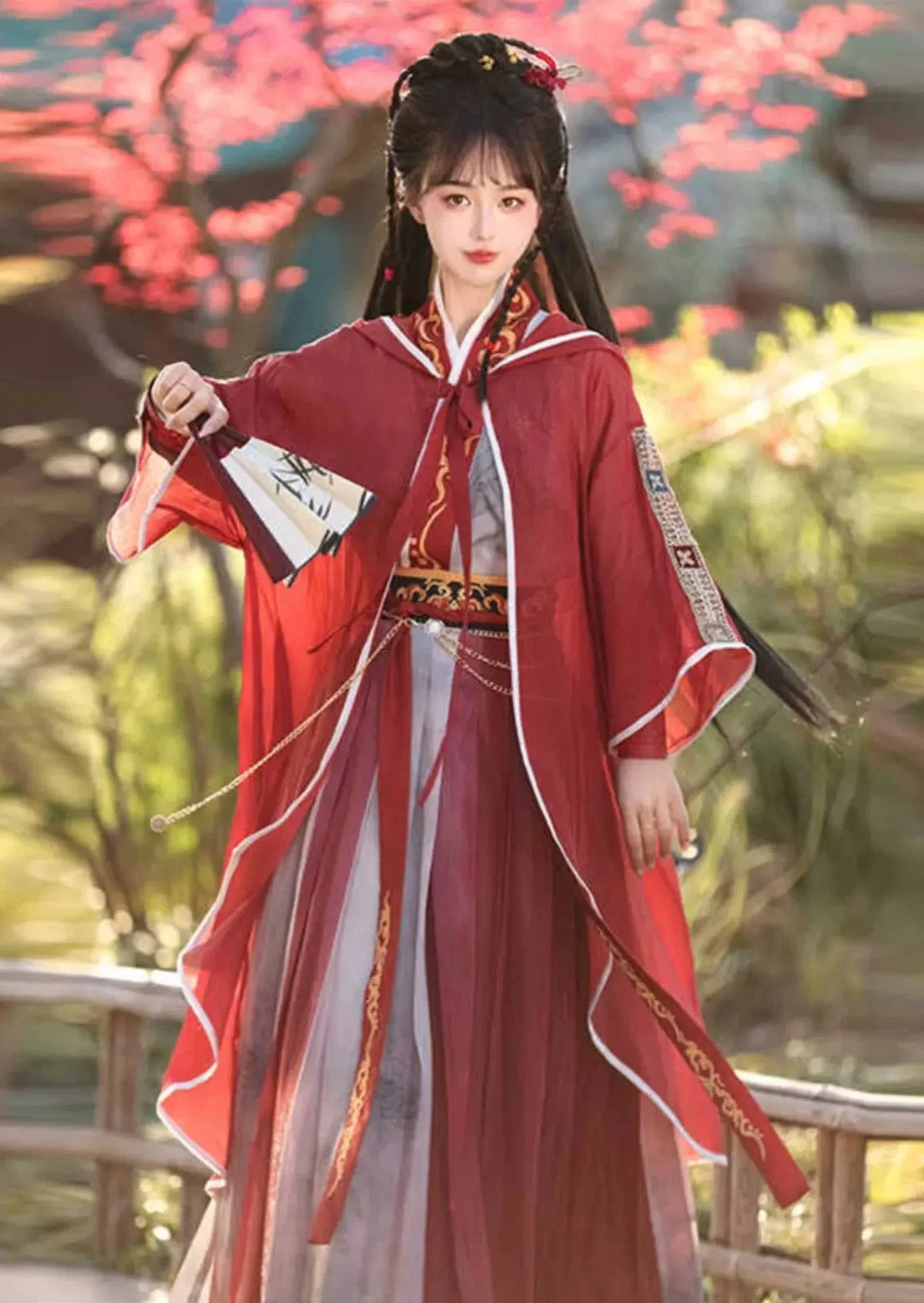 Unisex Modern Hanfu Cotton Blend Bamboo Pattern Set | HANFUBAO