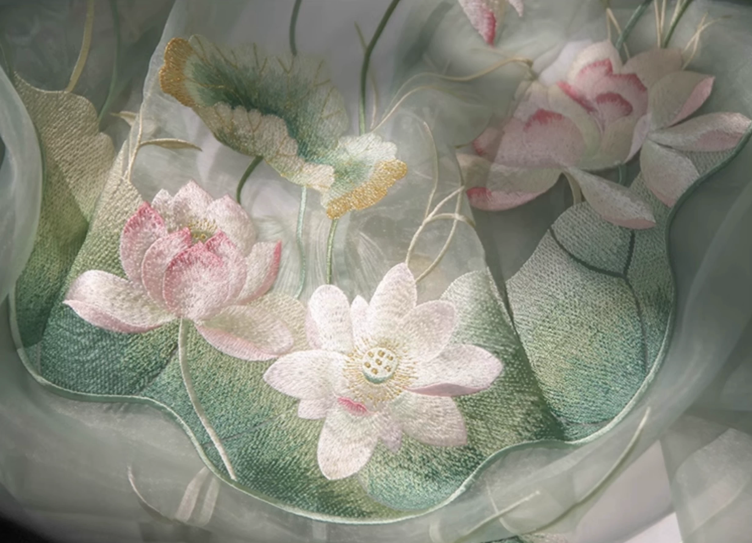 Women's 5-Piece Chiffon Floral Embroidered Hanfu Set | HANFUBAO