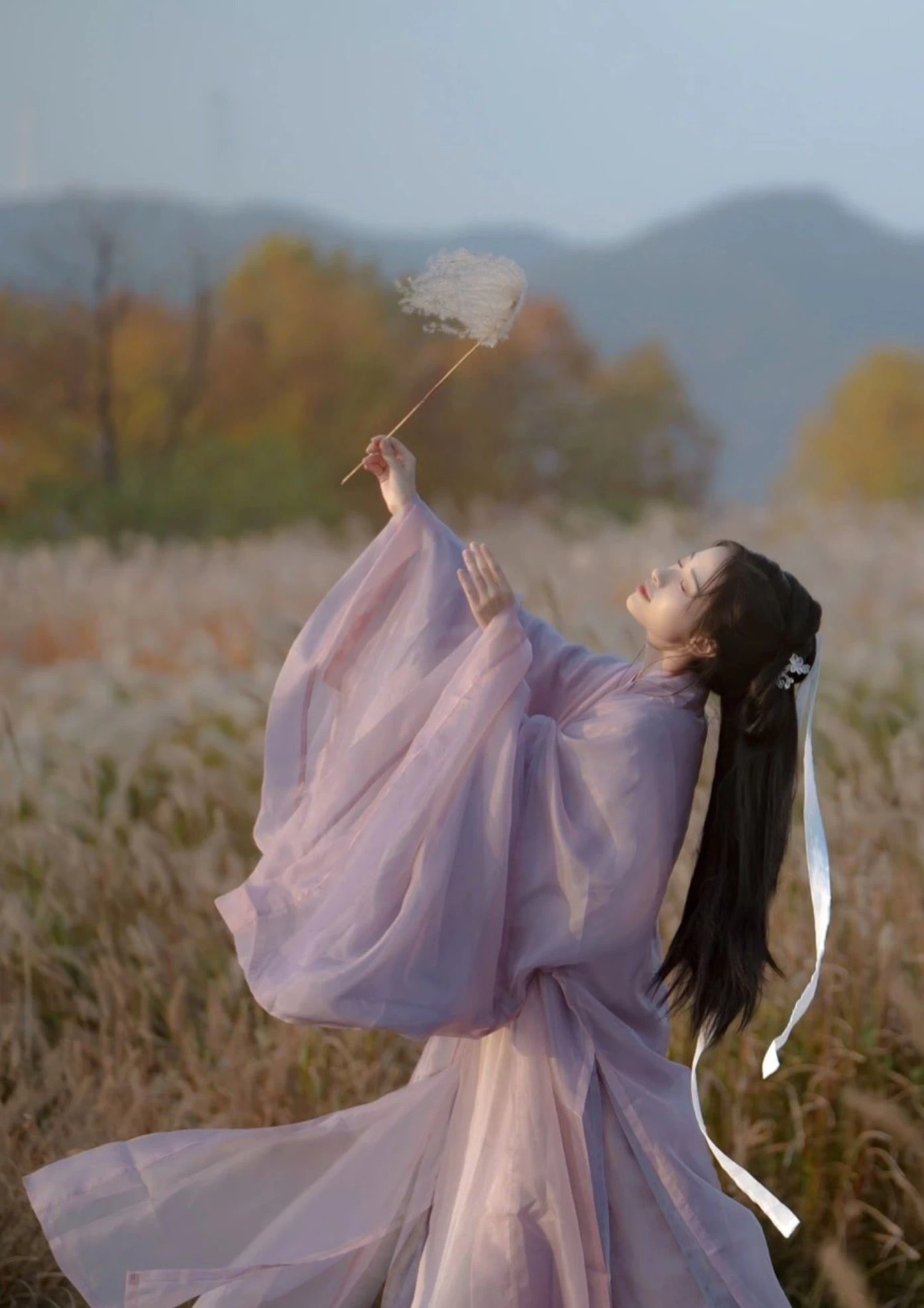 Women 4-Piece Chiffon Hanfu Set Daily Wear Flowing Skirt Plus Size| HANFUBAO