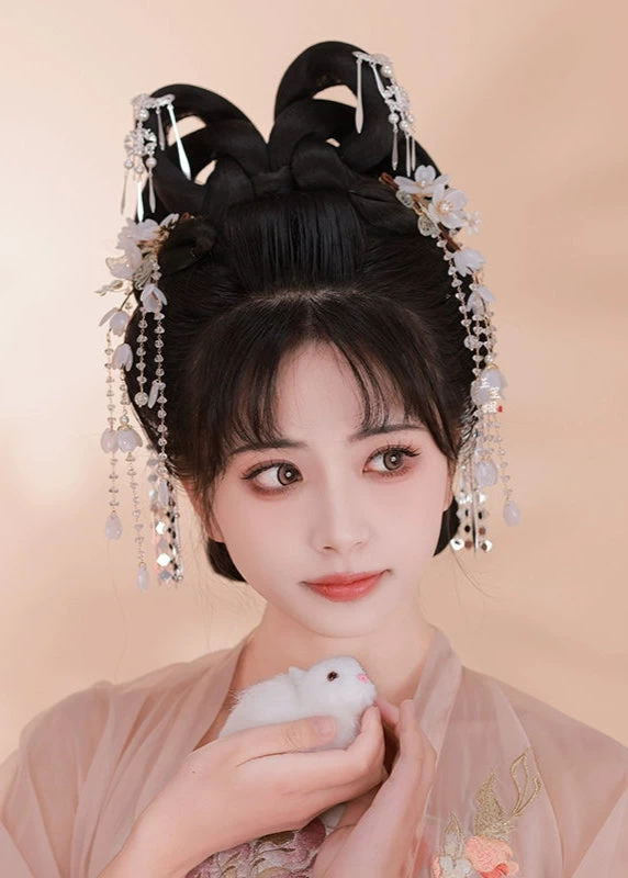 Women’s 2-Piece Pear Blossom Hair Clips, Shrink Plastic | HANFUBAO