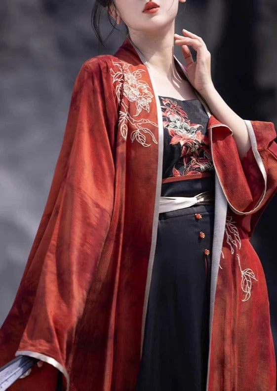 Women Modern Daily Hanfu 3-Piece Set Lab Cotton Blend | HANFUBAO