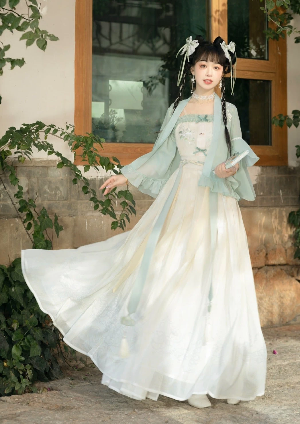 Women Modern Daily Hanfu Green Summer Song Dynasty Set | HANFUBAO