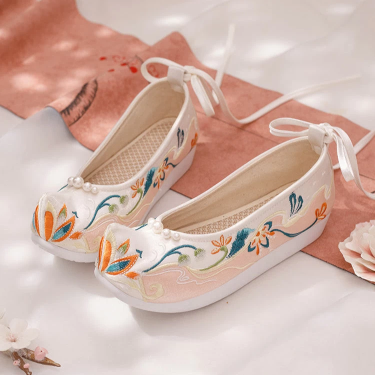 Women's Canvas Winter Shoes Floral Embroidery | HANFUBAO
