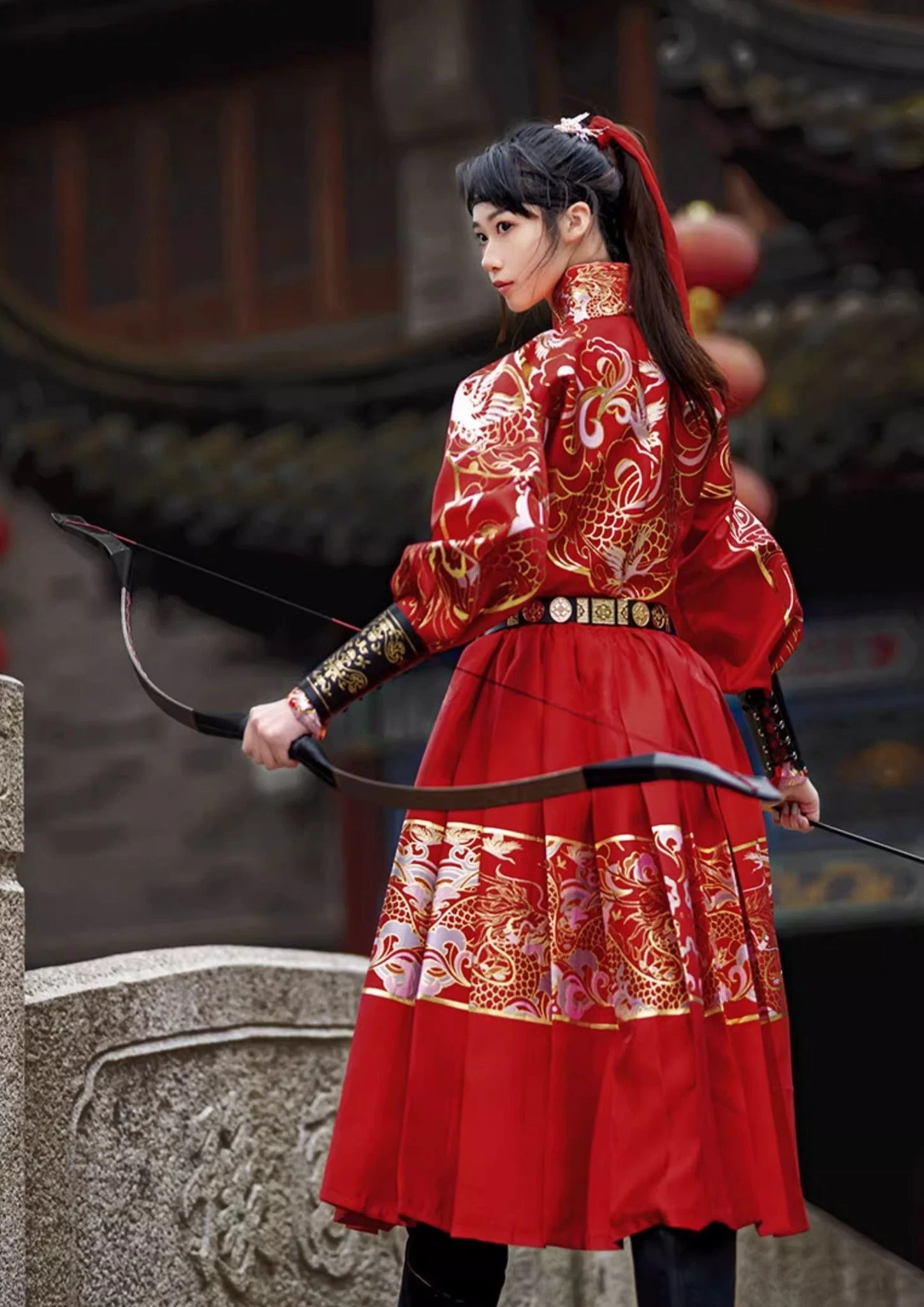 Unisex Modern Hanfu Cotton Blend Water Dragon Embroidered | HANFUBAO