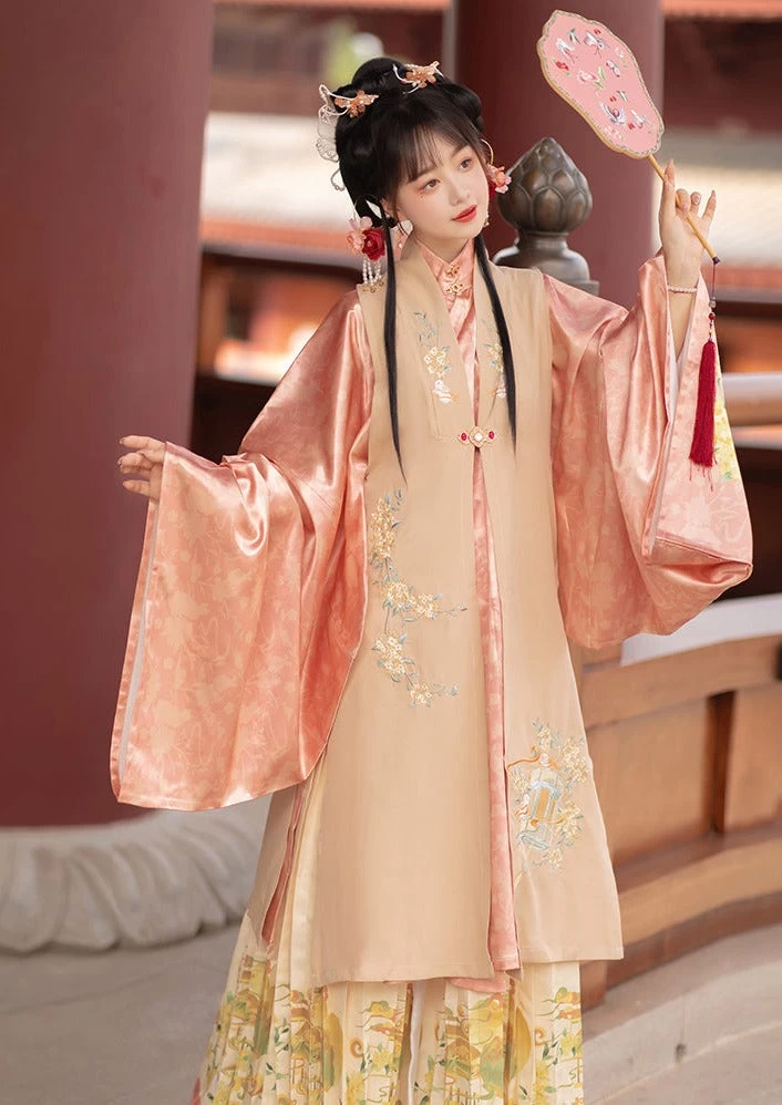 Women Modern Hanfu 3-Piece Set Flower Embroidery | HANFUBAO
