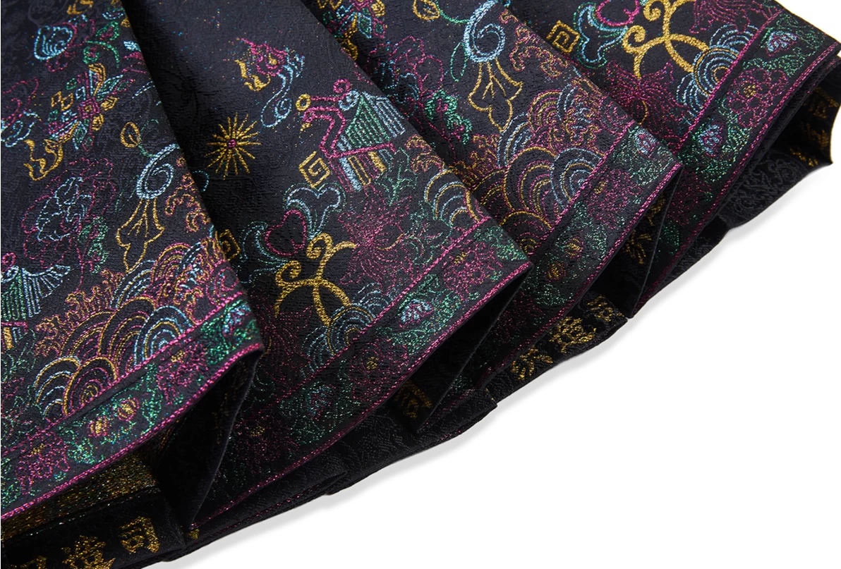 Women Modern Hanfu Neon 3-Piece Ma Mian Skirt Set | HANFUBAO