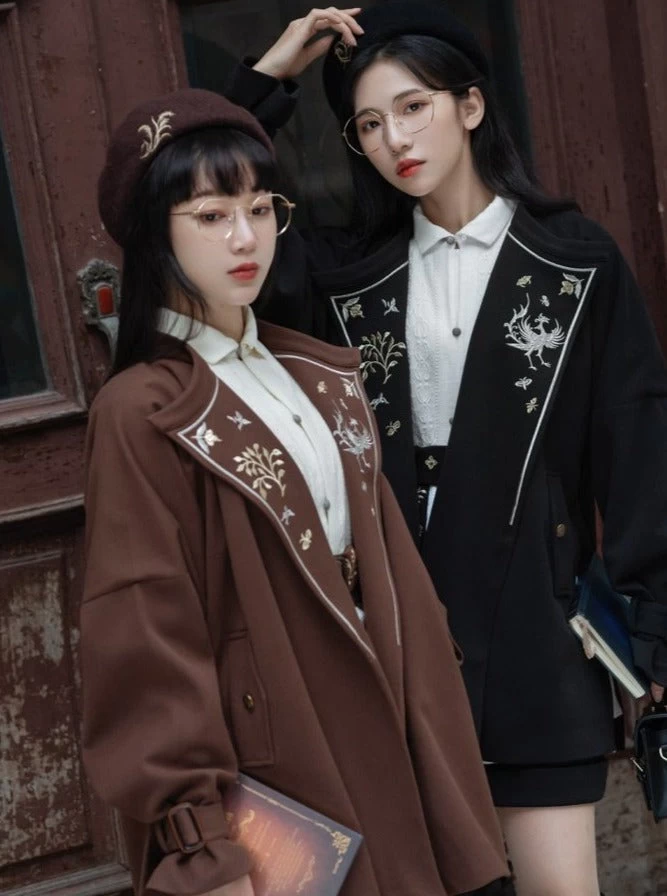 Women Modern Trench Coat with Belt Polyester-Rayon Stretch | HANFUBAO