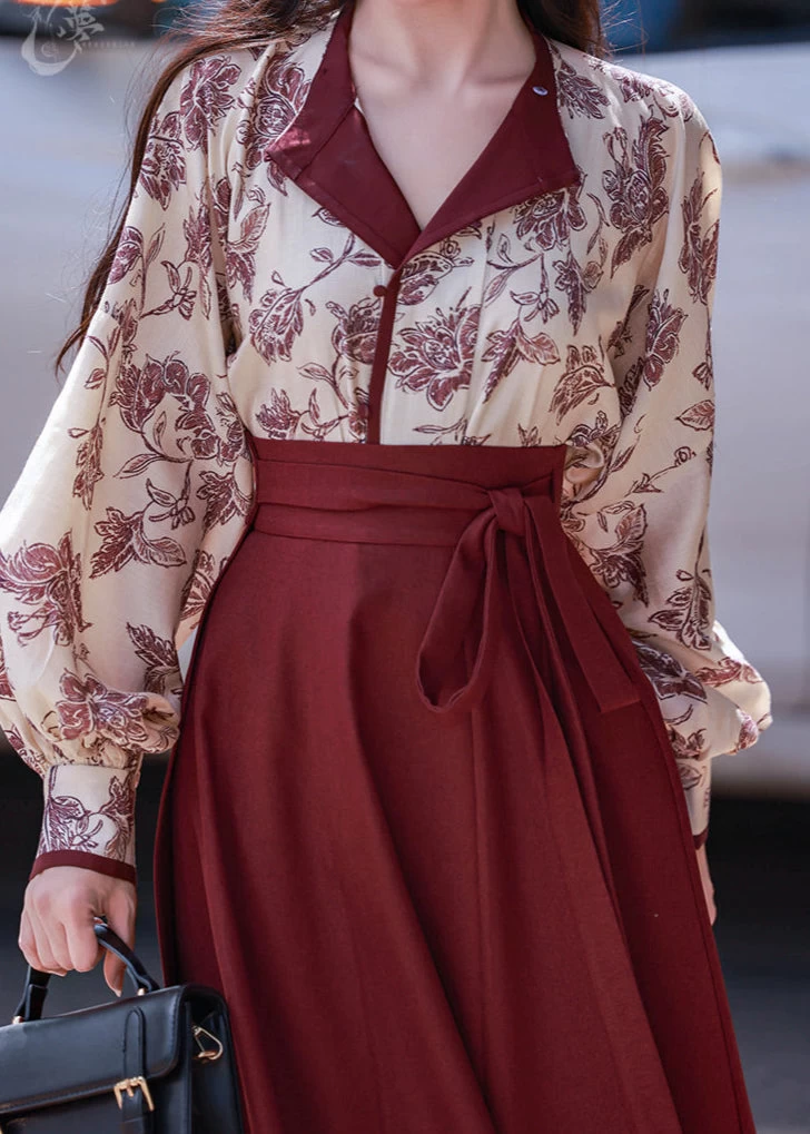 Women Modern 3-Piece Hanfu Set in Tencel Blend | HANFUBAO