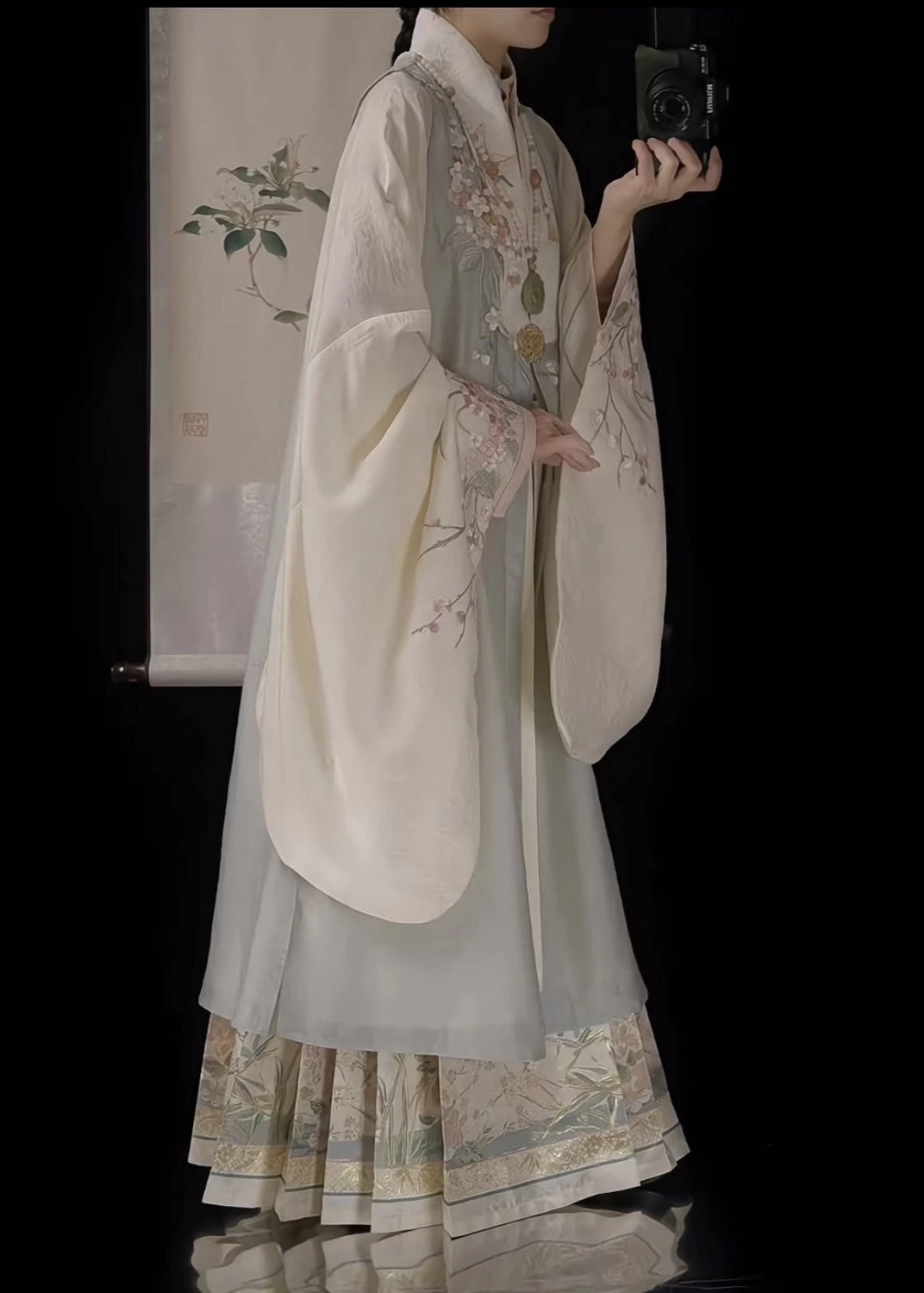 Women Plus Size Modern Hanfu 3-Piece  Set Plum Shadow | HANFUBAO