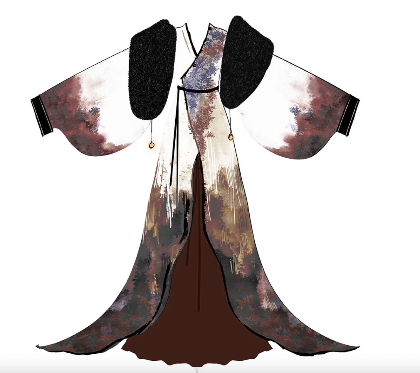 Women’s Song Dynasty Hanfu 5-Piece Gown Set, Polyester, Plus Size | HANFUBAO