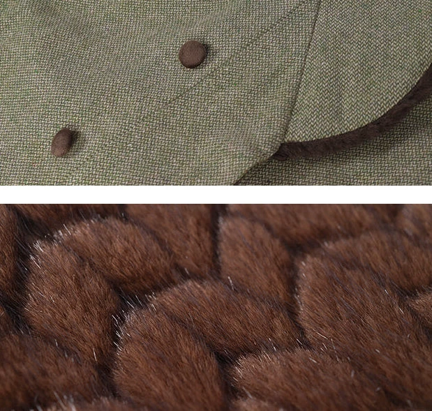 HANFUBAO | Women Wool-Blend Modern Hanfu 3-Piece Winter Set Khaki S-XL