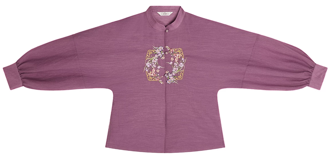 Women Modern Hanfu Linen Blend Spring Ma Mian Skirt Set Green Floral | HANFUBAO