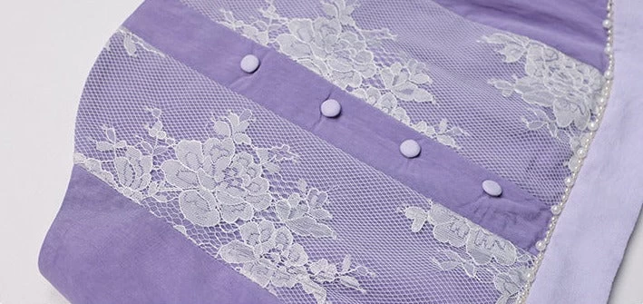 Women’s Artificial Silk Modern Hanfu 3-Piece Set Purple Wisteria | HANFUBAO