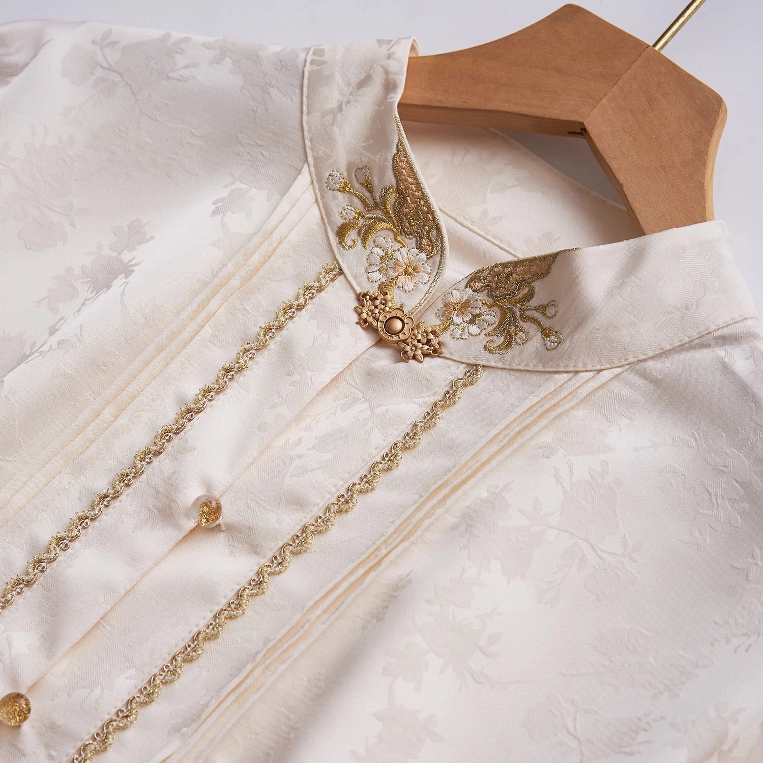 Women's 5-Piece Modern Wedding Hanfu Set, Embroidered Skirt & Jacket | HANFUBAO