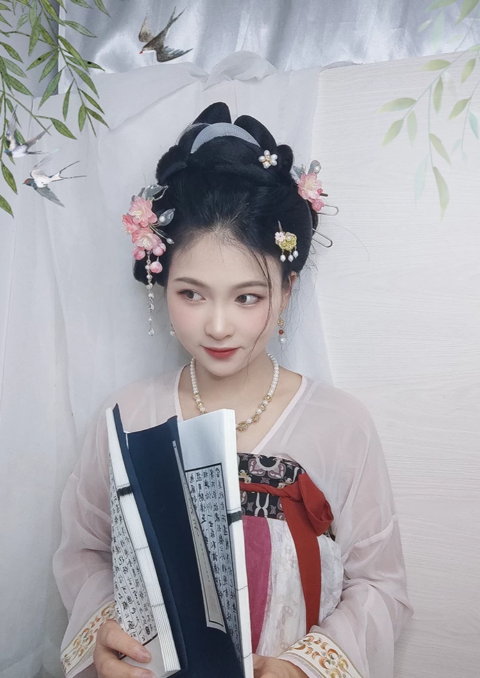 Cherry Blossom Pink Handmade Hanfu Hairpiece for Daily Wear | HANFUBAO